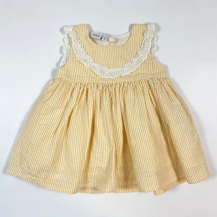 Name It yellow seersucker dress 2-4M/62 1