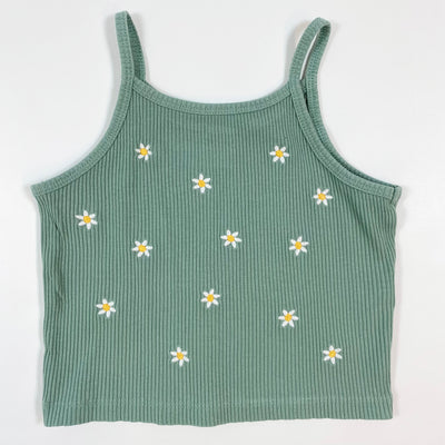 Zara green daisy embroidered rib tank top 8Y/128 1