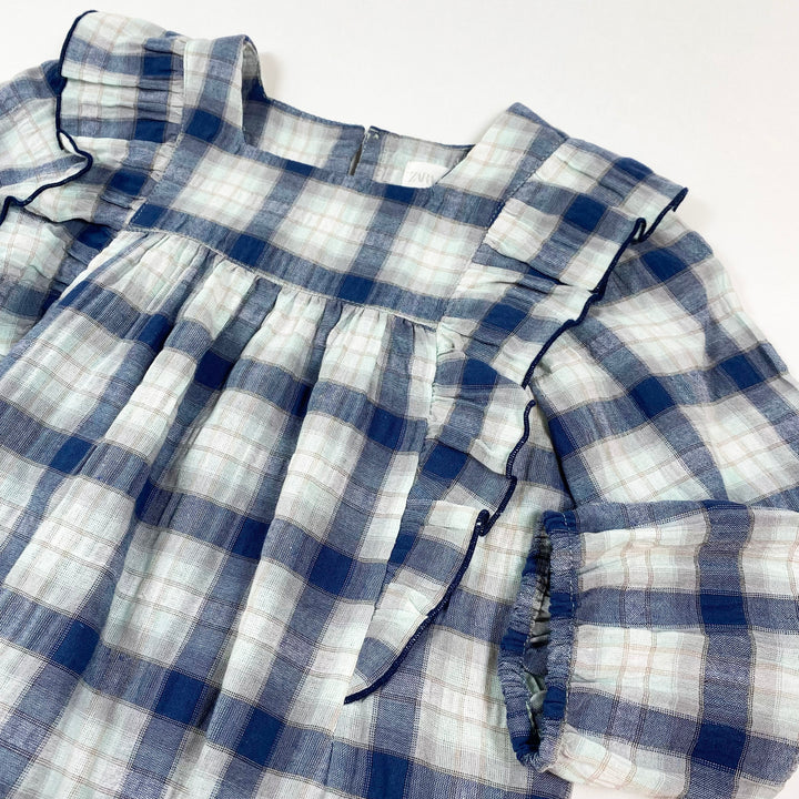 Zara blue checked dress 4-5Y/110 2
