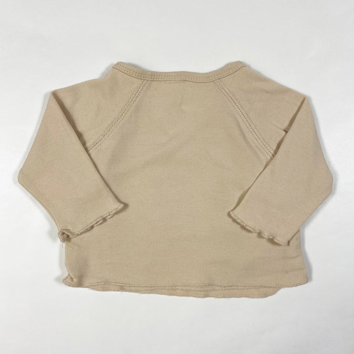 Quincy Mae light beige wrap top 0-3M 3