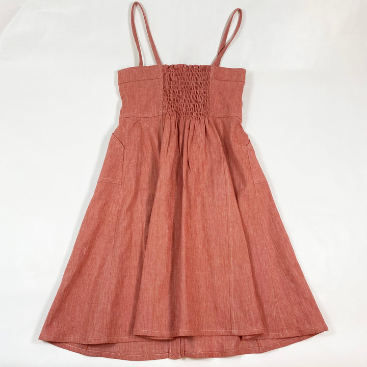 Bonpoint coral denim summer dress 6Y 3