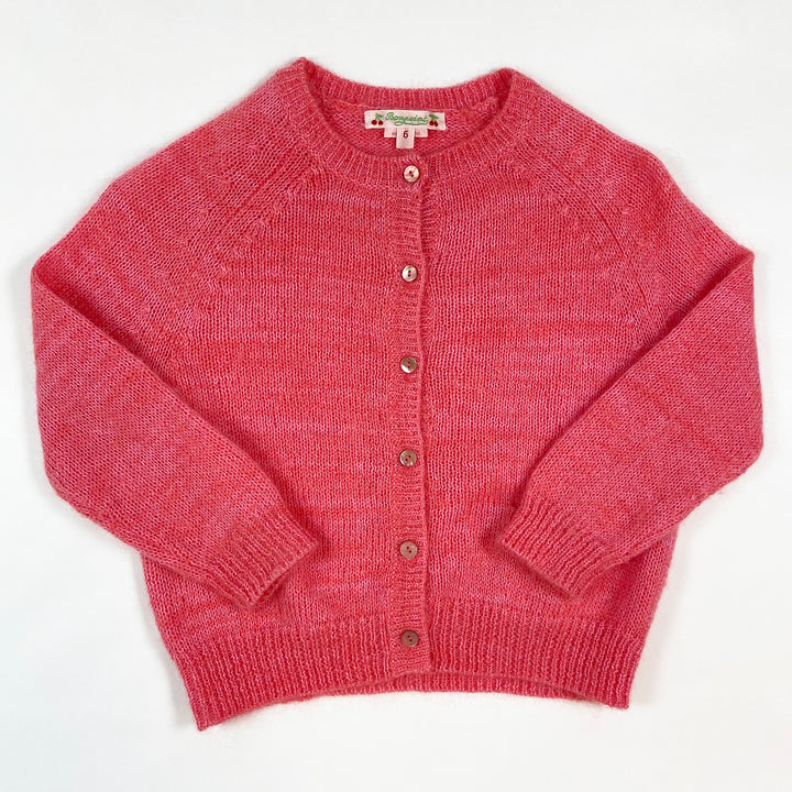 Bonpoint bubblegum mohair mix cardigan 6Y 1