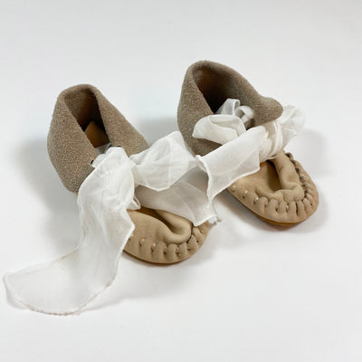 Donsje pale pink baby shoes with bow 12-18M 1