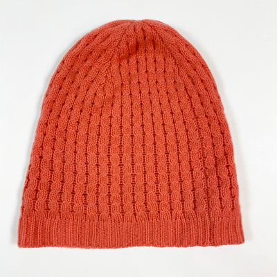 Bonpoint coral cashmere cable knit beanie 4Y 1