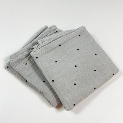 Liewood grey polka dot muslin cloths set of 3 ca. 65x65 cm 1