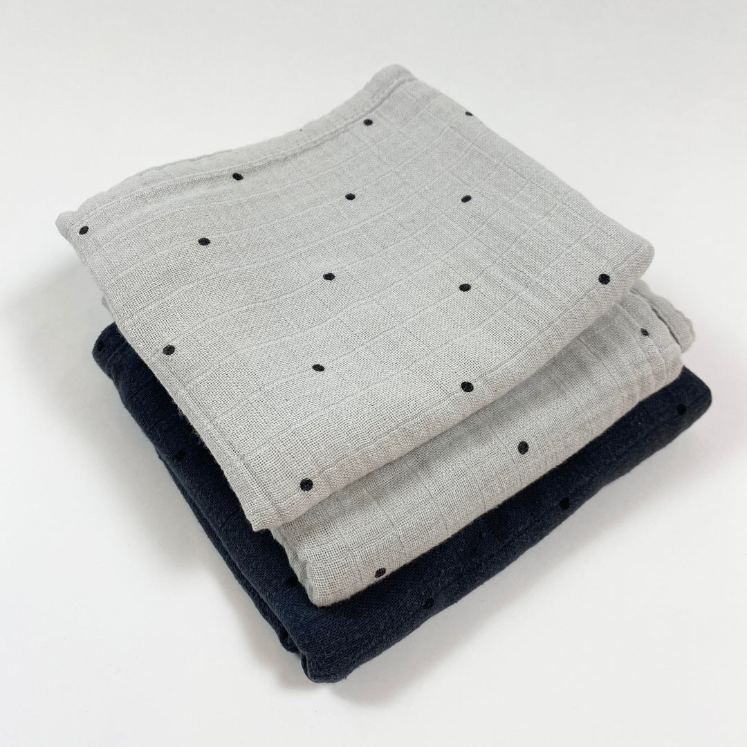 Liewood grey polka dot muslin cloths set of 3 ca. 65x65 cm 3