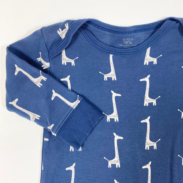 Fresk blue giraffe print pyjama with feet 6-12M