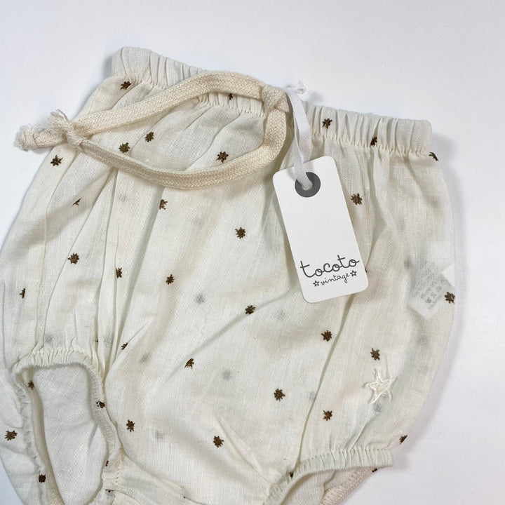 Tocoto Vintage off-white bloomers Second Season 3-6M 3