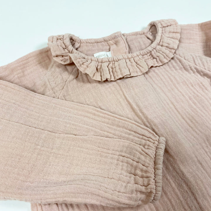 H&M dusty pink long-sleeved muslin dress 92