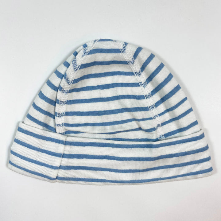 Petit Bateau blue stripe baby hat 6M/67 2