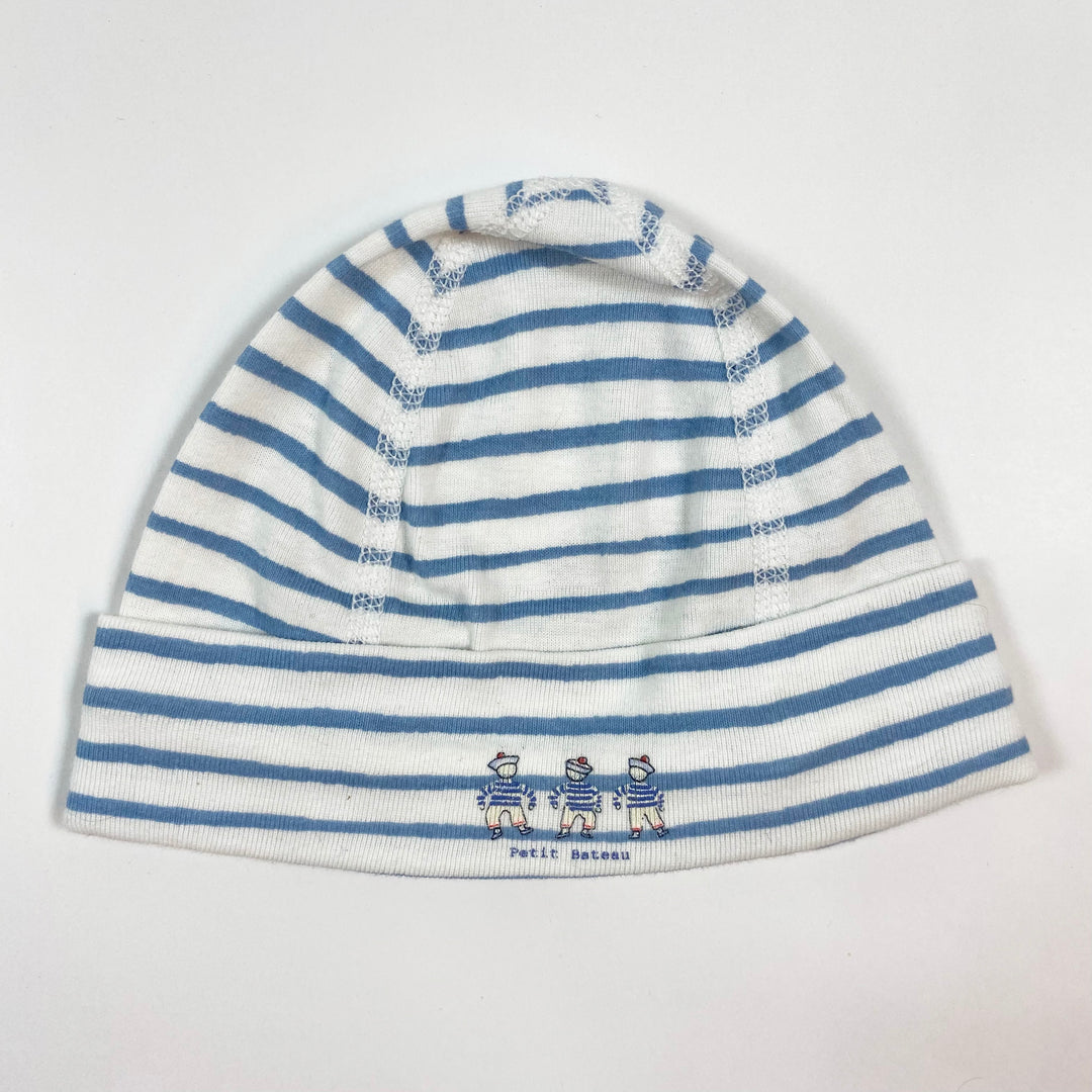Petit Bateau blue stripe baby hat 6M/67 1