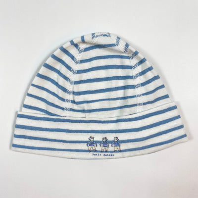 Petit Bateau blue stripe baby hat 6M/67 1