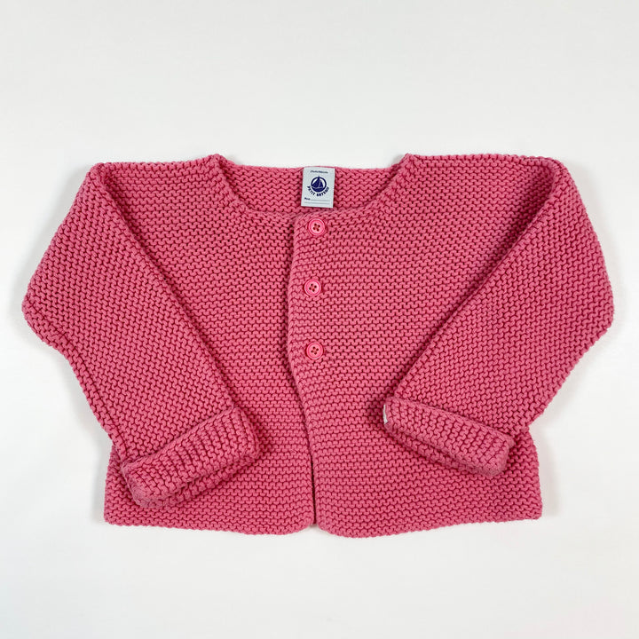 Petit Bateau pink heavy knit cardigan 24M/86 1