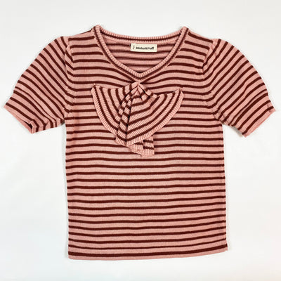 Misha & Puff vintage pink striped bow knit top 5-6Y 1