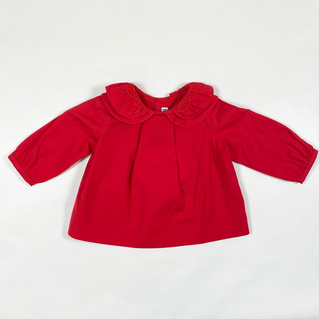 Jacadi red double collar blouse 12M/74 1