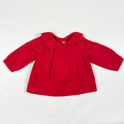 Jacadi red double collar blouse 12M/74 1