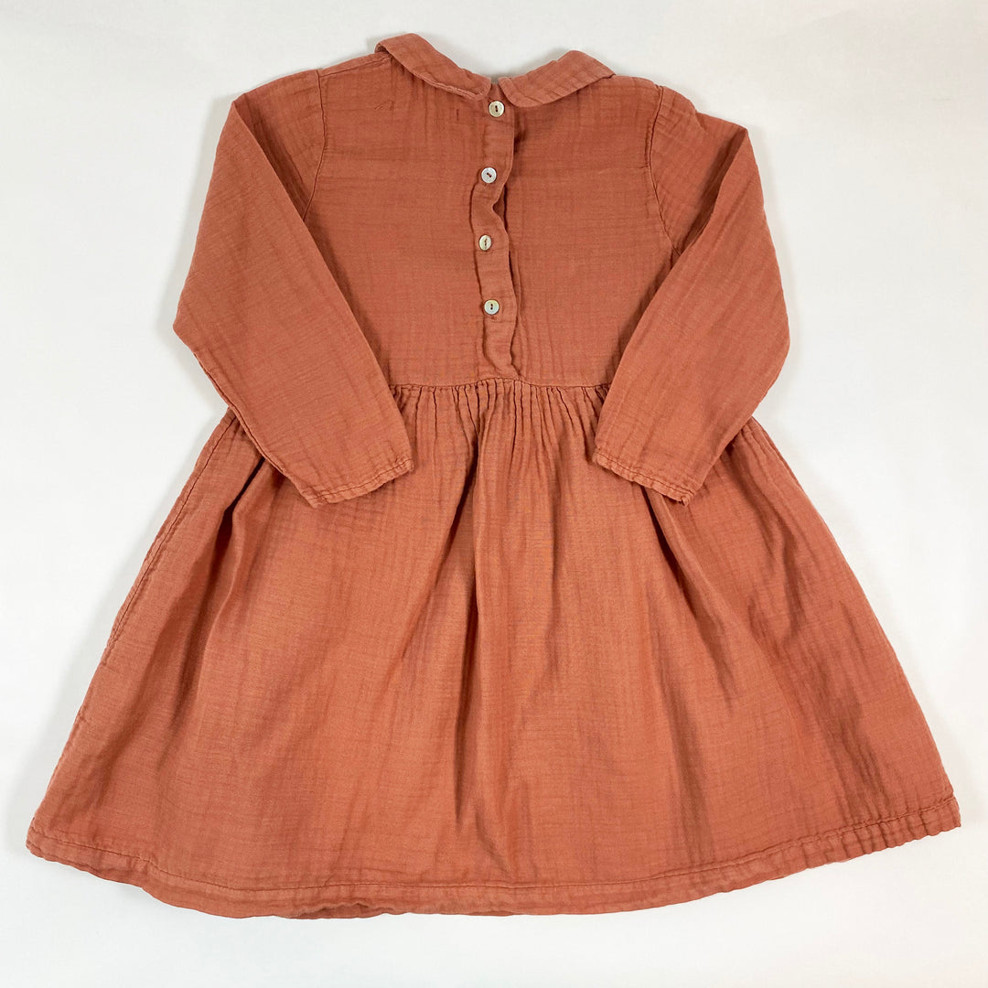 Omibia rust muslin collared dress 4Y/104 2