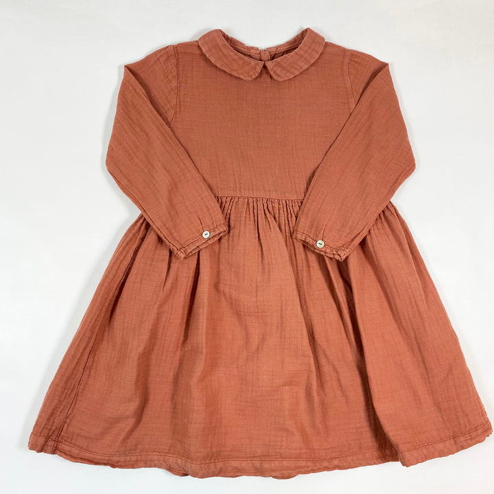 Omibia rust muslin collared dress 4Y/104 1