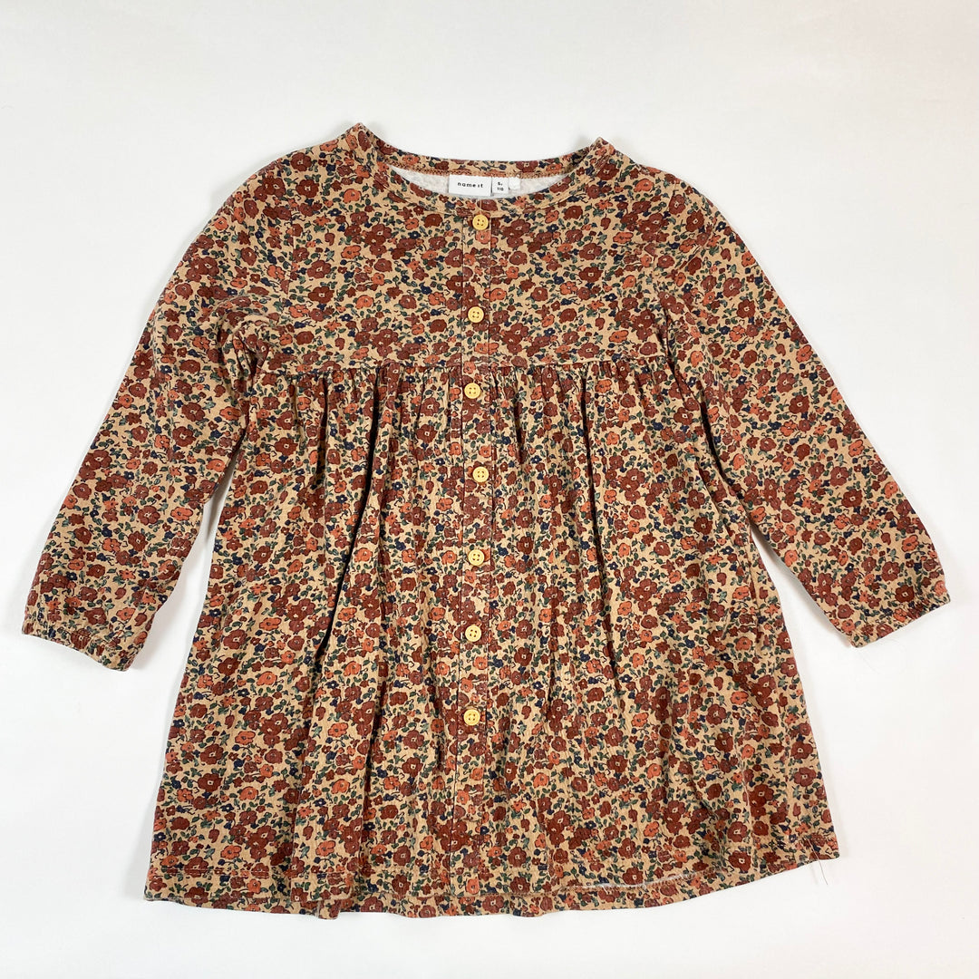 Name It burgundy cotton floral dress 5Y/110 1