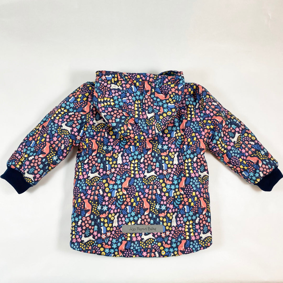 Jojo Maman Bébé multicoloured animals/turquoise fleece reversible water repellent coat 3-4Y 3