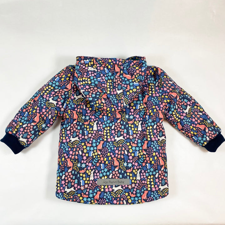 Jojo Maman Bébé multicoloured animals/turquoise fleece reversible water repellent coat 3-4Y 3