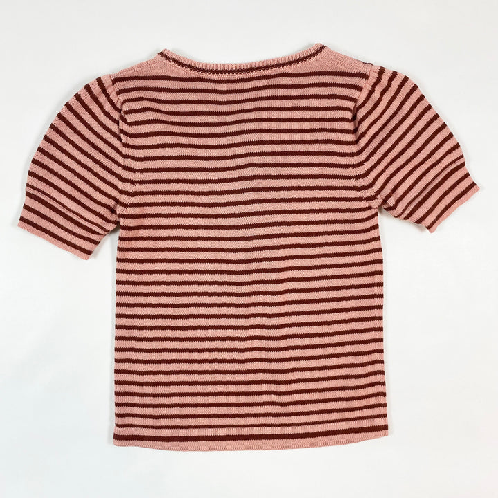 Misha & Puff vintage pink striped bow knit top 5-6Y 3