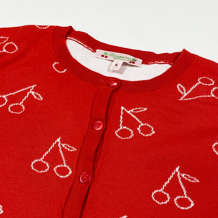 Bonpoint red cherry cardigan 4A 3