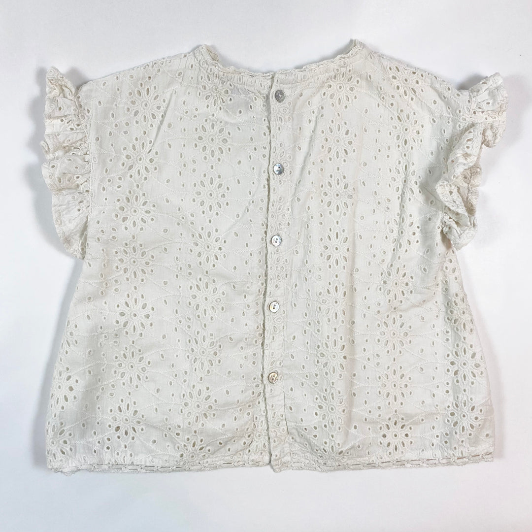 Búho off-white embroidered Eyelet blouse 4Y 3