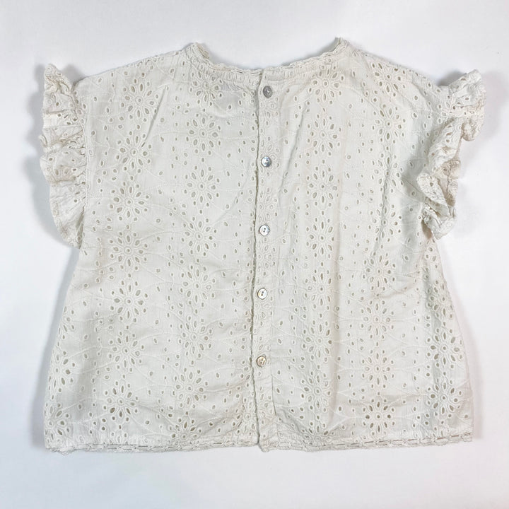 Búho off-white embroidered Eyelet blouse 4Y 3