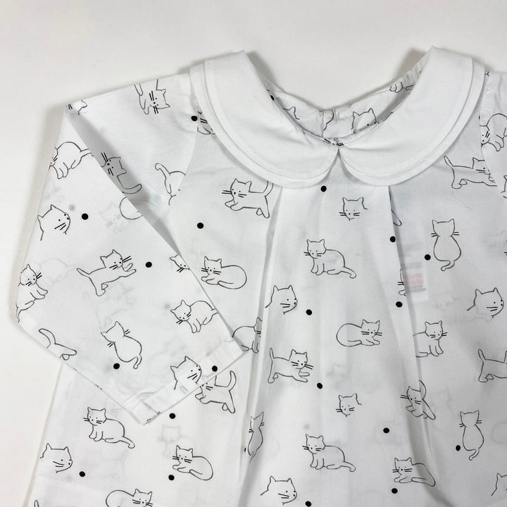 Jacadi Doppelkragenbluse mit Katzenprint 74 12M