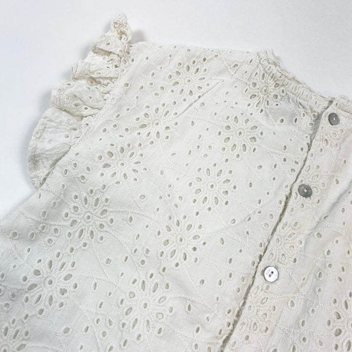 Búho off-white embroidered Eyelet blouse 4Y 2