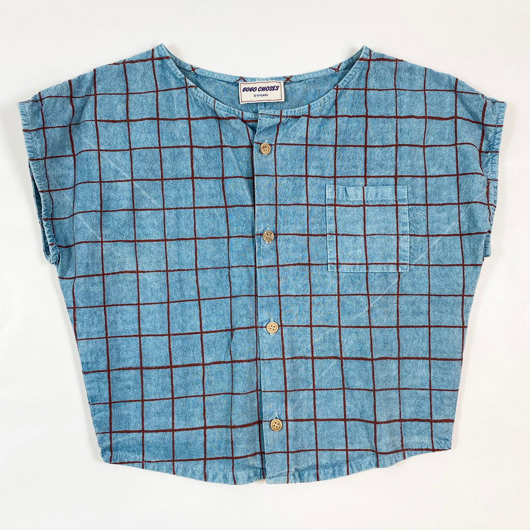 Bobo Choses blue checked shortsleeved blouse 8-9Y/134 1