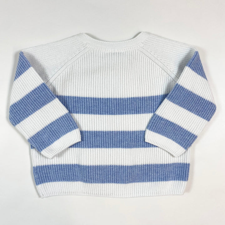 The Little White Company baby blue stripe knit jumper 6-9M 3