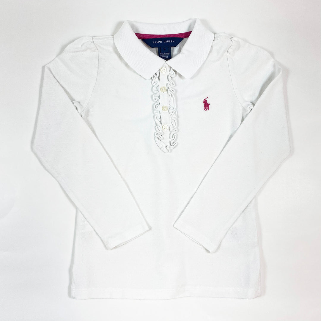 Ralph Lauren white longsleeved Polo shirt 5Y 1