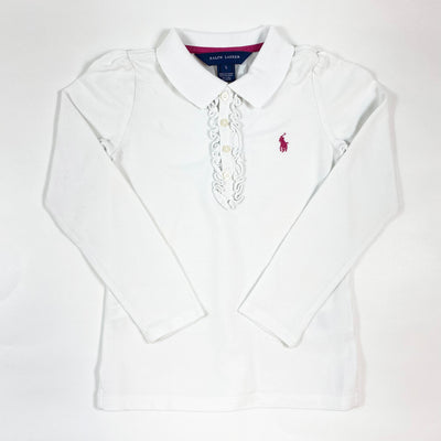 Ralph Lauren white longsleeved Polo shirt 5Y 1