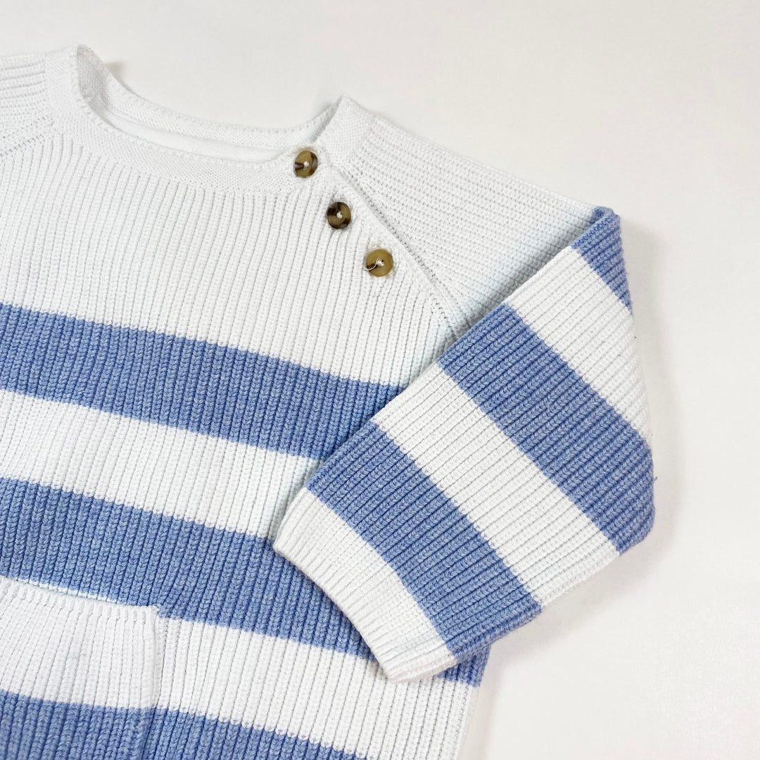 The Little White Company baby blue stripe knit jumper 6-9M 2