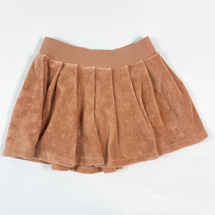 Emile et Ida terracotta terry pleated short skirt  6Y 2