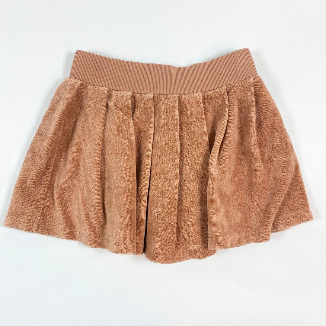 Emile et Ida terracotta terry pleated short skirt  6Y 1