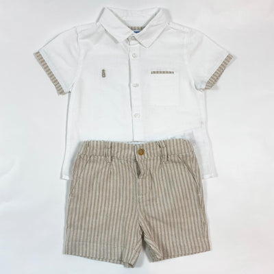 Mayoral white and beige short-sleeve shirt and shorts set 12M/80cm 1