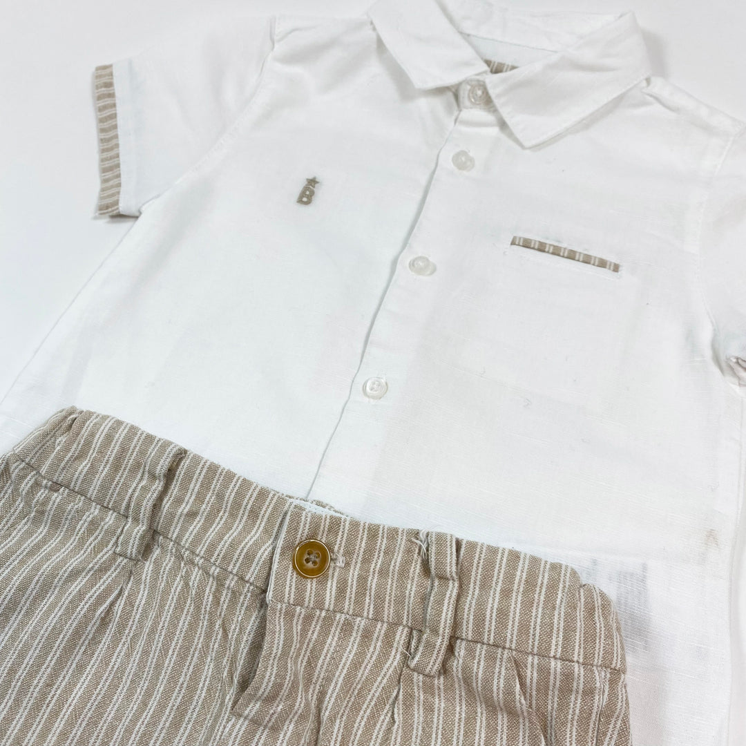 Mayoral white and beige short-sleeve shirt and shorts set 12M/80cm 2