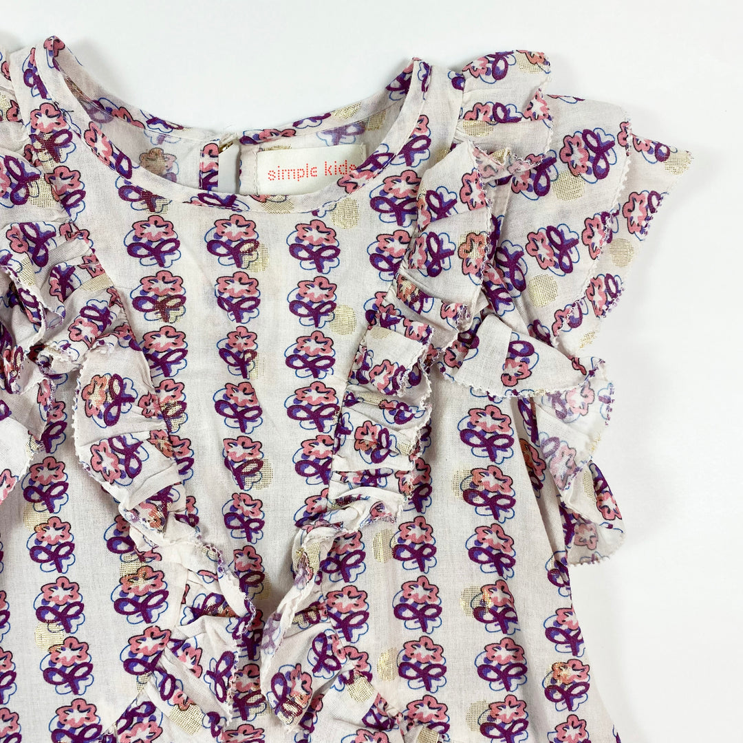 Simple Kids purple floral sleeveless blouse 8Y 2