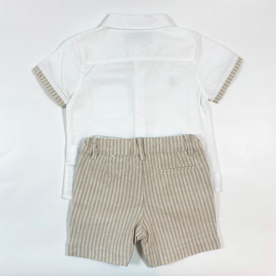 Mayoral white and beige short-sleeve shirt and shorts set 12M/80cm 3