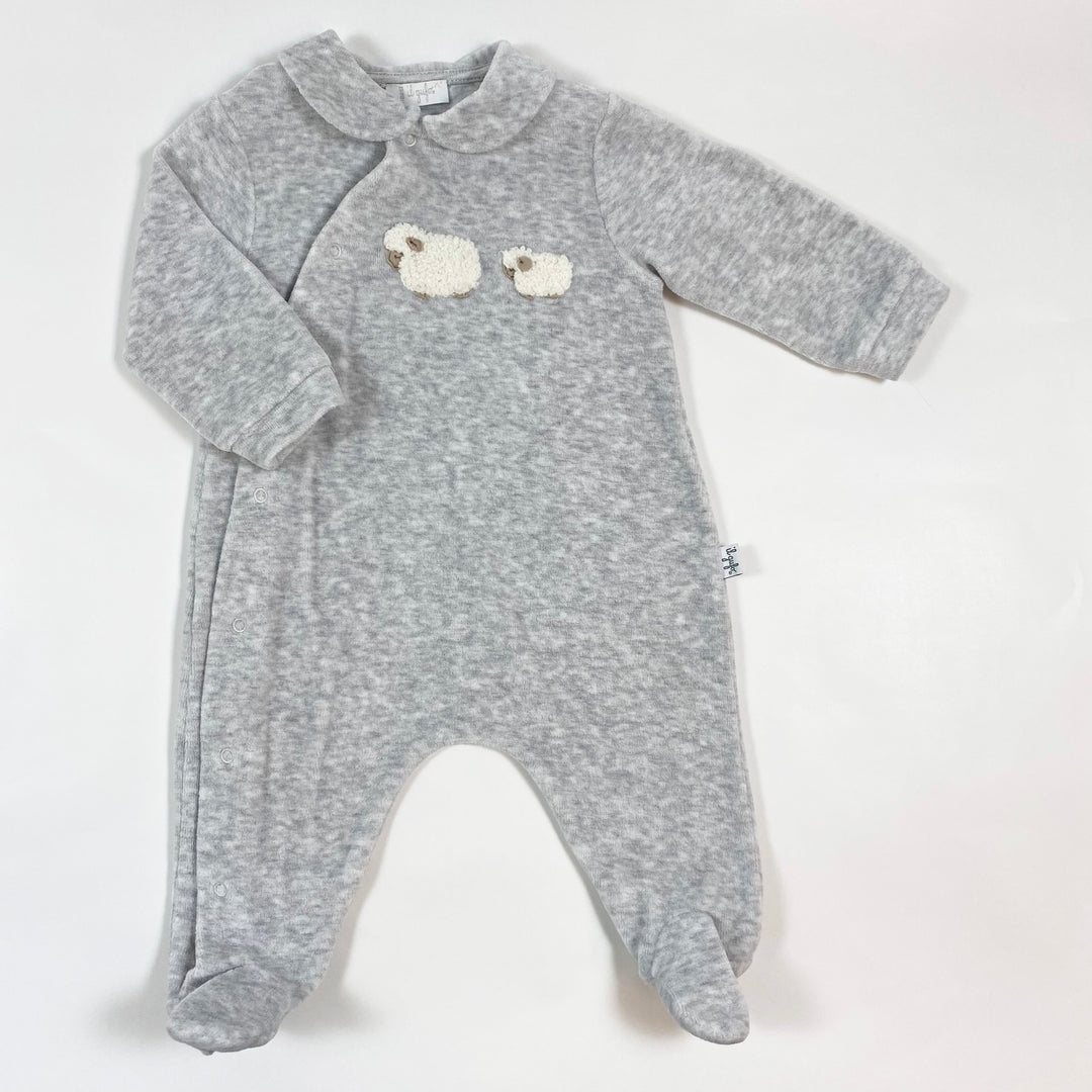 Il Gufo grey sheep velours pyjamas 3M 1