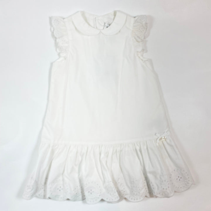 Tartine et Chocolat white embroidered sleeveless festive dress with collar 2Y 1