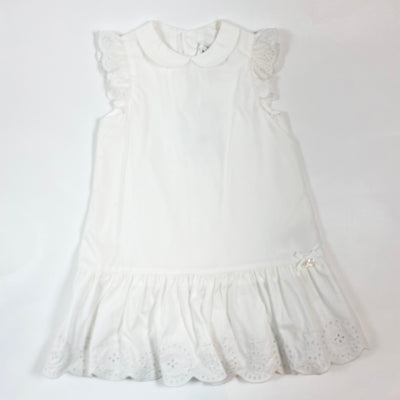 Tartine et Chocolat white embroidered sleeveless festive dress with collar 2Y 1
