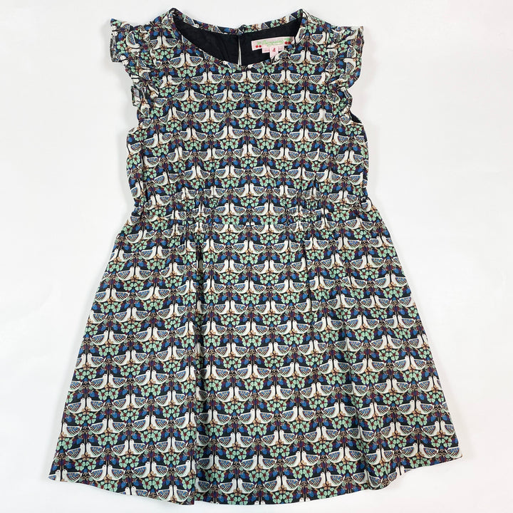 Bonpoint black bird print dress 4Y 1