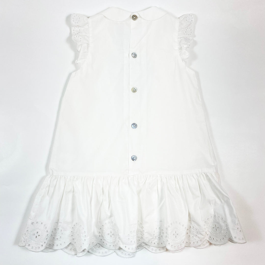 Tartine et Chocolat white embroidered sleeveless festive dress with collar 2Y 3
