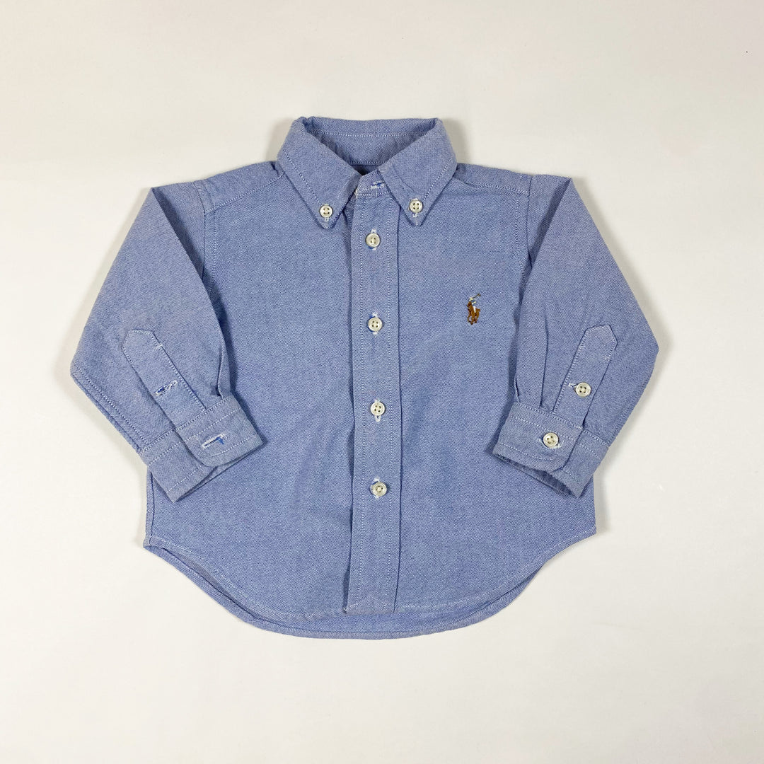 Ralph Lauren hellblaues schweres Baumwollhemd 9M