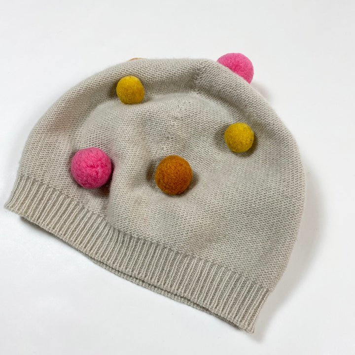 Il Gufo greige hat with pompons 52 (5a-8a) 2