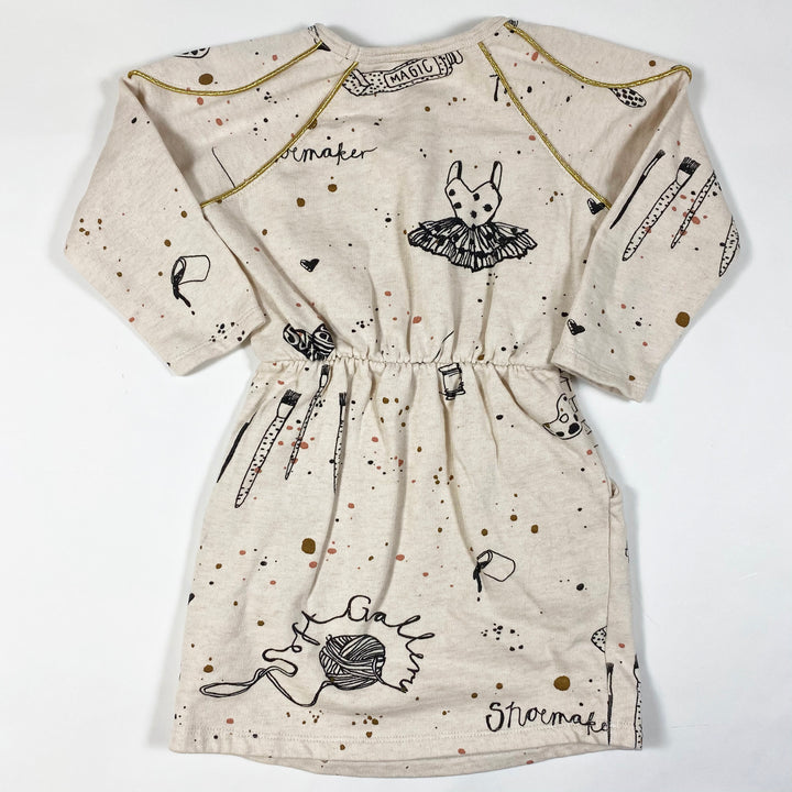 Soft Gallery ecru Janel long-sleeved jersey dress 3Y
